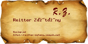 Reitter Zétény névjegykártya